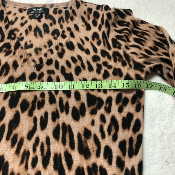 LORD & Taylor Merino Wool Leopard Animal Print Pull Over Sweater Size XS - Picture 5 of 8